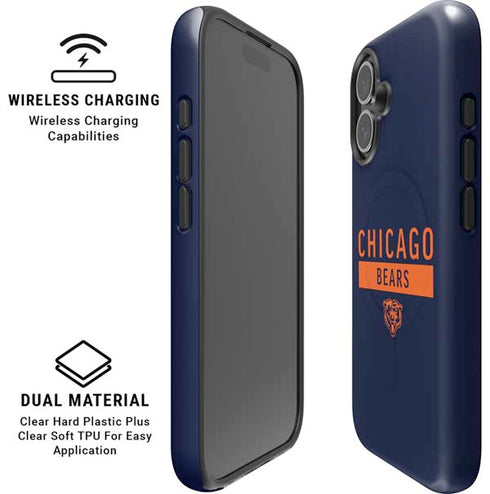 NFL Chicago Bears Blue Performance Series iPhone 16 Plus Magsafe Impact Case